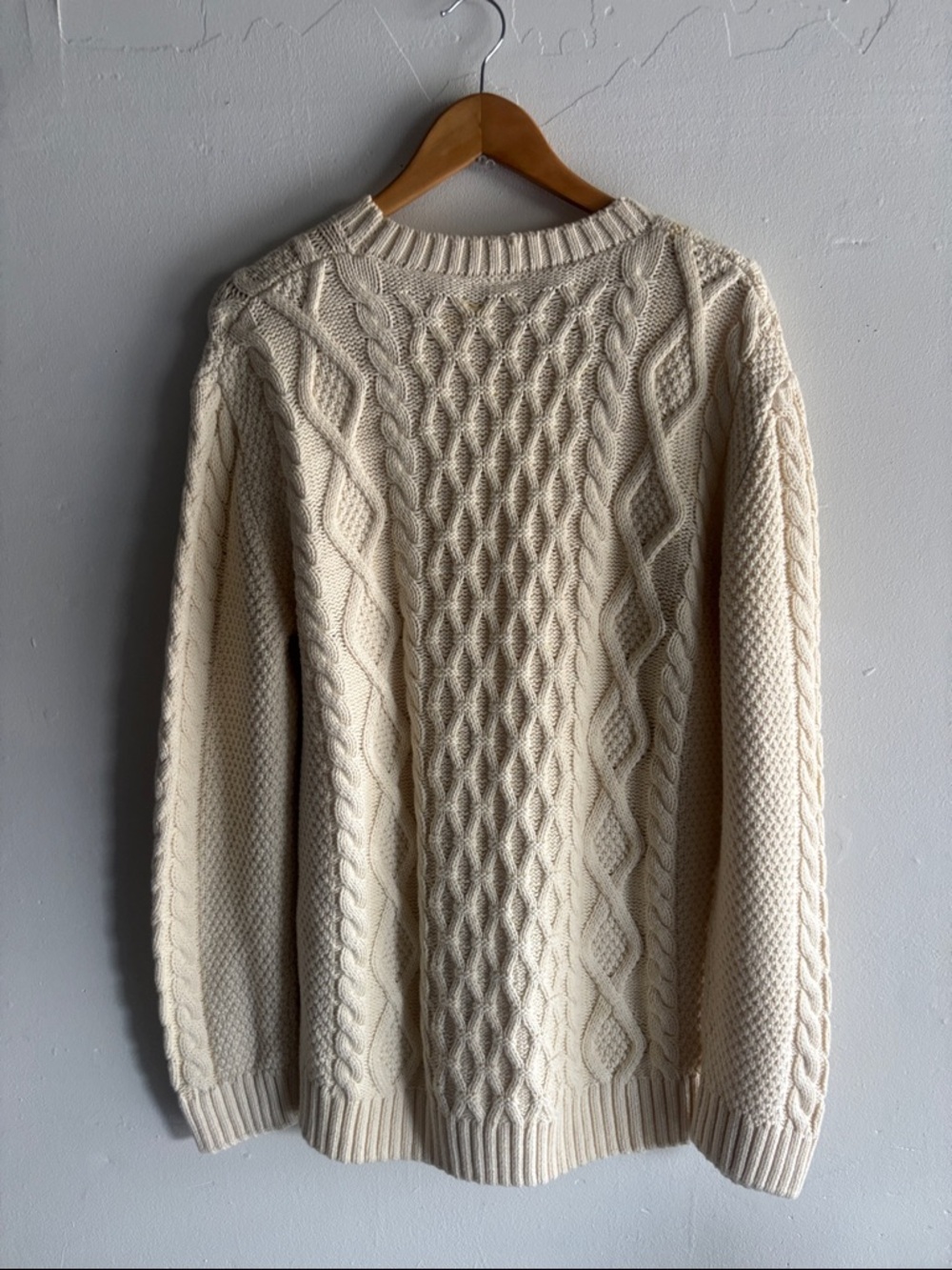 Hanna Andersson Cream Cable Knit Crewneck Sweater - Picture 6 of 6